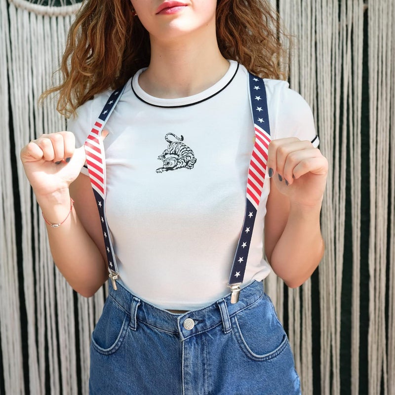 Action Ward Store Women's Suspenders - 1" Width - Y Back 4 Clip Skinny Ladies Suspenders - Image 2